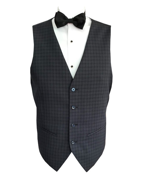 Black check waistcoat sale